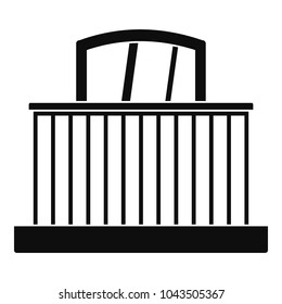 Window with fence icon. Simple illustration of window with fence vector icon for web