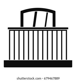 Window with fence icon. Simple illustration of window with fence vector icon for web