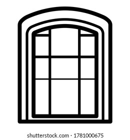 Icono plano de ventana aislado en fondo blanco