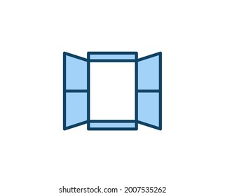 Window flat icon. Single high quality outline symbol for web design or mobile app.  House thin line signs for design logo, visit card, etc. Outline pictogram EPS10