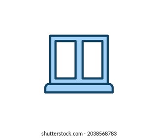 Window flat icon. Single high quality outline symbol for web design or mobile app.  House thin line signs for design logo, visit card, etc. Outline pictogram EPS10