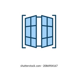 Window Flat Icon. Single High Quality Outline Symbol For Web Design Or Mobile App.  House Thin Line Signs For Design Logo, Visit Card, Etc. Outline Pictogram EPS10