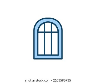 Window flat icon. Single high quality outline symbol for web design or mobile app.  House thin line signs for design logo, visit card, etc. Outline pictogram EPS10