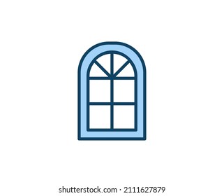 Window flat icon. Single high quality outline symbol for web design or mobile app.  House thin line signs for design logo, visit card, etc. Outline pictogram EPS10