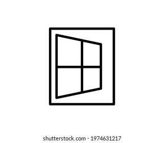 Window flat icon. Thin line signs of bone for design logo, visit card, etc. Single high-quality outline symbol for web design or mobile app. Window outline pictogram.