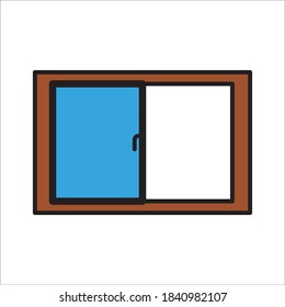 Window Flat Icon Vector Logo Template Illustration