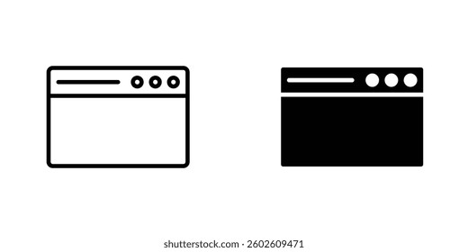 Window flat Icons in line outline and flat solid style on white background
