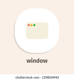 Window flat vector icon for web and mobile applications
