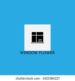 window flower icon sign signifier vector