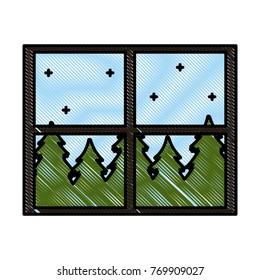 Window forest landscape