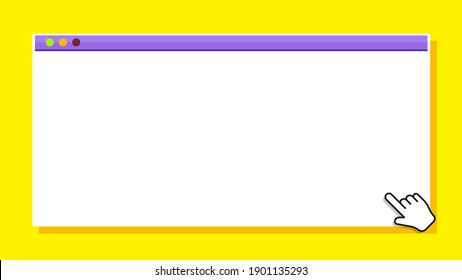 formulario de ventana en blanco en amarillo para fondo de banner, marco de ventana de plantilla en amarillo, espacio de copia, pantalla de maqueta social para interfaz de sitio web de usuario