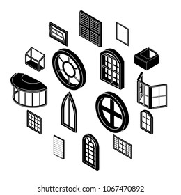 Window forms icons set. Simple illustration of 16 window forms icons set vector icons for web