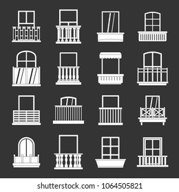 Window forms icons set vector white isolated on grey background 
