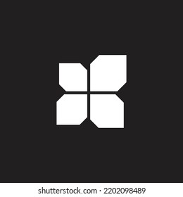 Window, Four Leaves, Square Geometric Symbol Simple Logo Vector