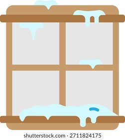 Fensterrahmen mit Schneebildschirm