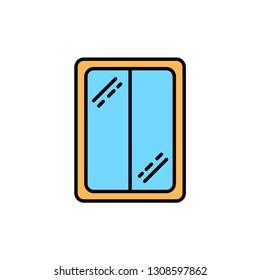 Window frame flat vector icon sign symbol