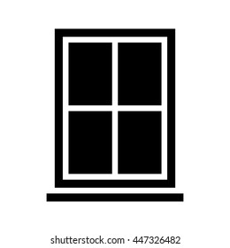 Window Frame With Glass Pane and Ledge