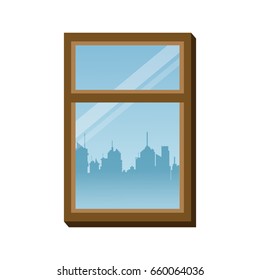 window frame glass urban building view