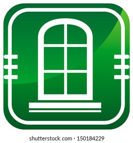 Window frame - green icon isolated