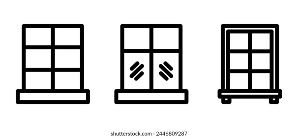 window frame icon or logo isolated sign symbol vector illustration - high quality black style vector icons
