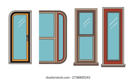 Window Frame Line soft dynamic tone illustration