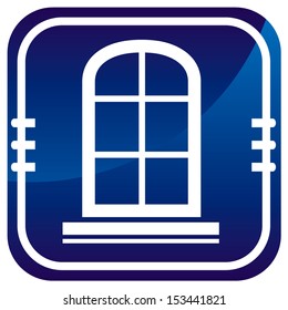 Window frame - on blue button
