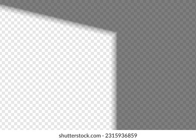 Window frame overlay shadow. Light through the window. Applicable for mockups. Shadow overlay effect. Vector illustration