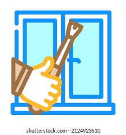 window frame repair color icon vector. window frame repair sign. isolated symbol illustration