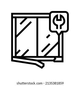window frame repair line icon vector. window frame repair sign. isolated contour symbol black illustration