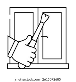 window frame repair line icon vector. window frame repair sign. isolated contour symbol black illustration