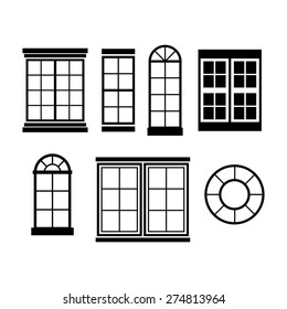 Window frame set, vector illustration