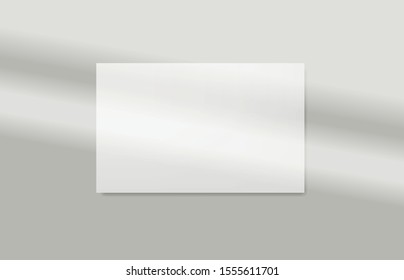 Window frame shadow mockup, natural lightening. Blank business card template