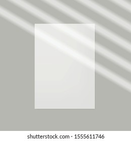 Window frame shadow mockup, natural lightening, paper template