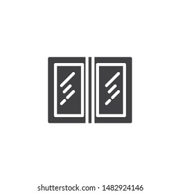 Window frame vector icon. filled flat sign for mobile concept and web design. Double window with glass glyph icon. Symbol, logo illustration. Vector graphics