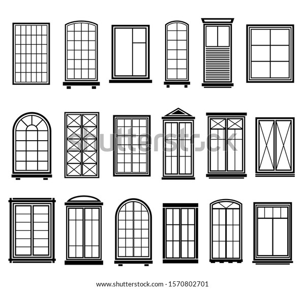 Window Frames Vintage Framing Windows Blank Stock Vector Royalty Free 1570802701