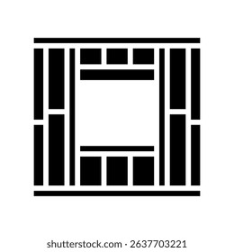 window frames wood frame house glyph icon vector. window frames wood frame house sign. isolated symbol illustration