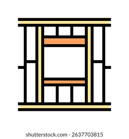 window frames wood frame house color icon vector. window frames wood frame house sign. isolated symbol illustration