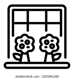 Window garden icon outline vector. Indoor plant. Nature summer