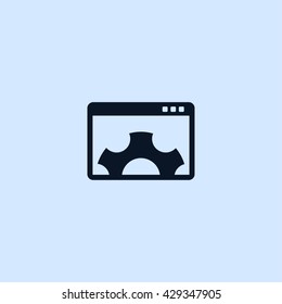 window and gear icon. window and gear sign