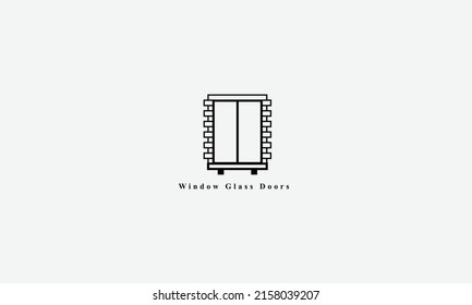 Diseño del logotipo del vector de vidrio de ventana