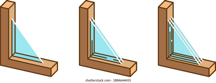 Window Glazing types icon , vector