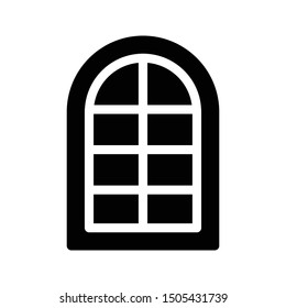 window glyph flat vector icon