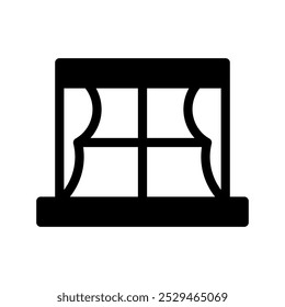 Window glyph illustration icon vector