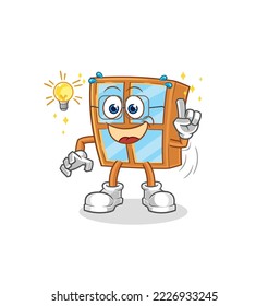 the window got an idea cartoon. mascot vector