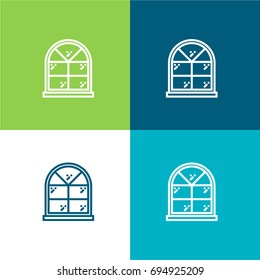 Window green and blue material color minimal icon or logo design