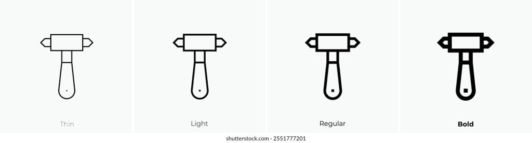 window hammer icon. Thin, Light Regular And Bold style design isolated on white background