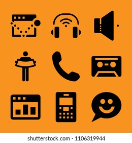 window, hand, cellular, shiny, mockup and background icon vector set. Flat vector design with filled icons. Designed for web and software interfaces