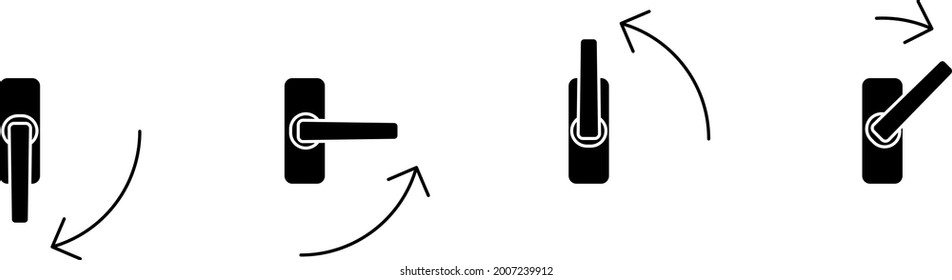 window handle in different positions icon, vector illustration