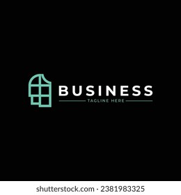 window with head logo simple and minimalist for installation services, and logo for company also acts as a trader for merchants.
