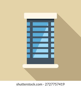 Janela com persianas horizontais que proporcionam privacidade e controle de luz